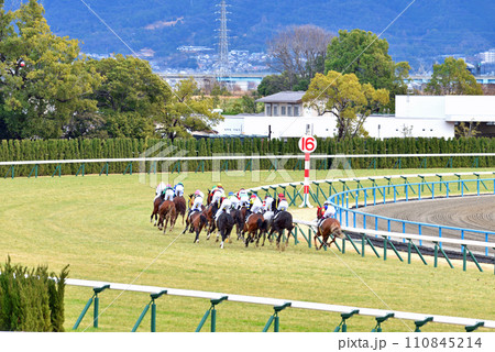 京都競馬場　芝コース第一コーナー 110845214