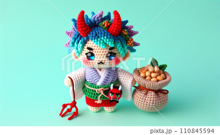 節分鬼のあみぐるみのイラスト素材 [110845594] - PIXTA