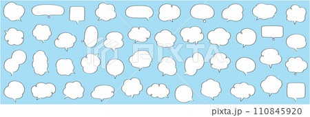 ゆるい吹き出しのベクターイラストセット。　ふきだし、フレーム 110845920
