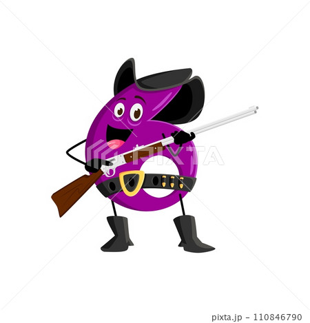 Cartoon math number six cowboy and ranger, sheriff, robber and bandit character. Isolated vector 6 with a rifle, corrals equations, turning arithmetic into an adventurous showdown of learning and fun Cartoon math number six cowboy and ranger, sheriff, robber and bandit character. Isolated vector 6 with a rifle, corrals equations, turning arithmetic into an adventurous showdown of learning and fun 110846790