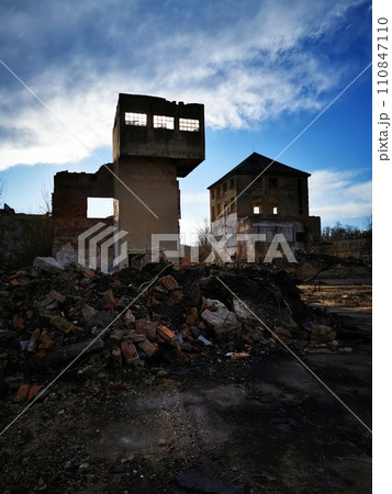 debris of old factory building 110847110
