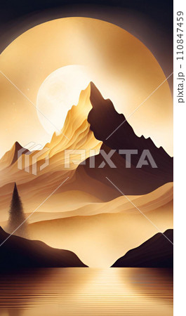 Golden mountant background wallpapers for I pad, Notebook cover, I phone, tab mobile high quality images 110847459