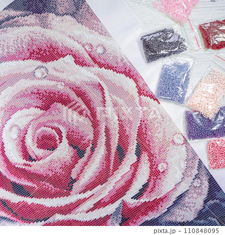 Set for beading. Beads in packages. Threads in the palette Set for beading. Beads in packages. Threads in the palette 110848095
