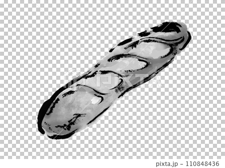 Hand drawn illustration of french bread, baguette Hand drawn illustration of french bread, baguette 110848436