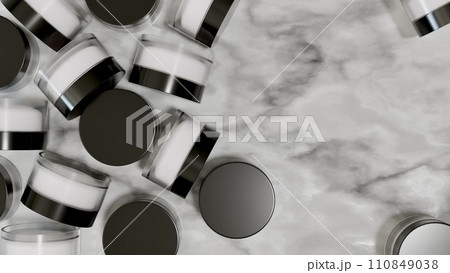 大理石の背景とモノトーンなコスメ 110849038