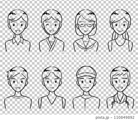 國中高中男女穿著制服參加社團活動/社團活動圖示集(畫線) 國中高中男女穿著制服參加社團活動/社團活動圖示集(畫線) 110849892