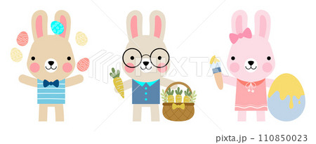 Easter bunny rabbits and Easter eggs, Welcome spring season, Easter bunny rabbits and Easter eggs, Welcome spring season, 110850023