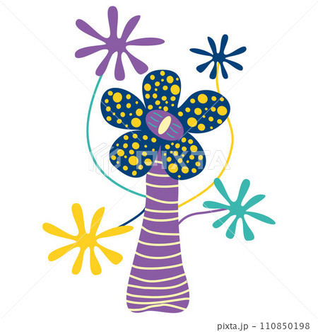 Fantasy magic flower, cartoon Fairy plant. Vector unusual fungi with Dotted petals, Eye and Flowers. Fairytale element for game, alien flora, hallucinogenic botany. Flat cartoon Isolated design object Fantasy magic flower, cartoon Fairy plant. Vector unusual fungi with Dotted petals, Eye and Flowers. Fairytale element for game, alien flora, hallucinogenic botany. Flat cartoon Isolated design object 110850198