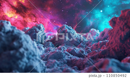 【AI生成画像・AIイラスト】宇宙のイメージ、外惑星とその表面 110850492