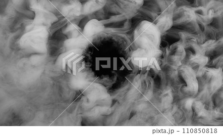 Abstract Atmospheric White Smoke Texture Background on Black Abstract Atmospheric White Smoke Texture Background on Black 110850818