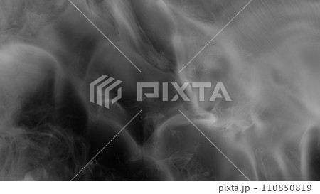 Abstract Atmospheric White Smoke Texture Background on Black 110850819