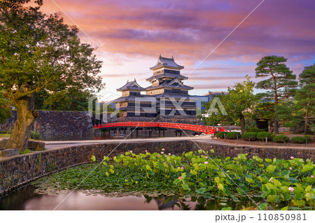Matsumoto, Japan at the Castle in the Morning 110850981
