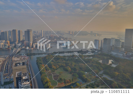 Nov 27 2023 Urban landscape of Tokyo, view at Shiodome 110851111
