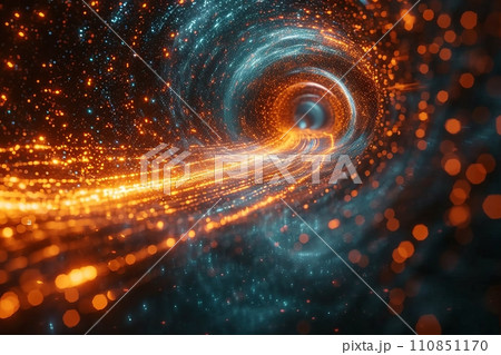 データの海を渡る情報の光路 デジタル時代の抽象アート AI画像 2 110851170
