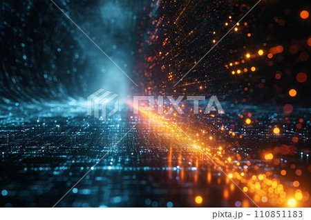 データの海を渡る情報の光路 デジタル時代の抽象アート AI画像 15 110851183