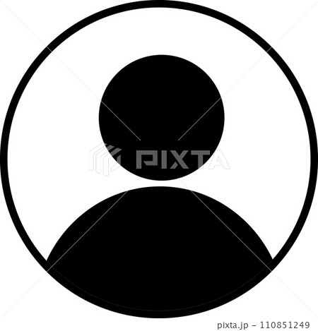 人物ピクトグラム シルエット アイコン 上半身アバター 丸囲み 人物ピクトグラム シルエット アイコン 上半身アバター 丸囲み 110851249