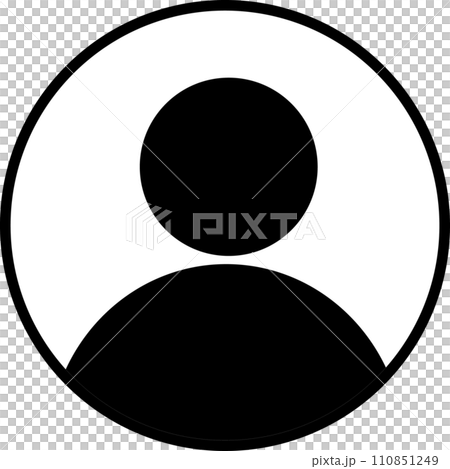 Person pictogram silhouette icon upper body avatar circle 110851249
