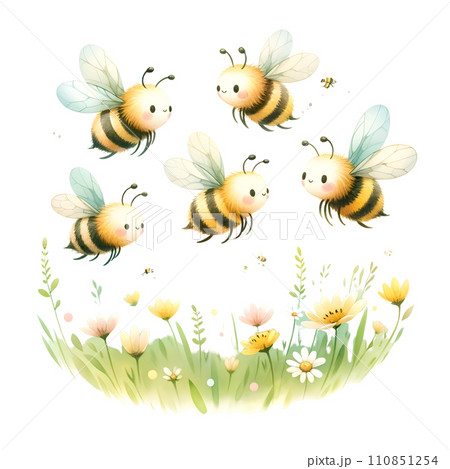 Bees with flowers 110851254