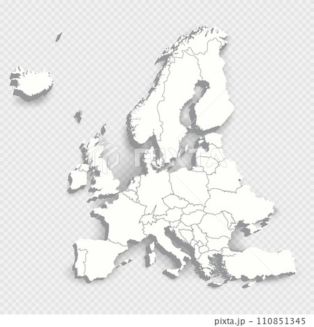 3d map of Europe with borders 110851345