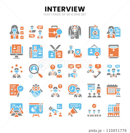 Interview Icons Bundle.  Flat icons style. Vector illustration. 110851776