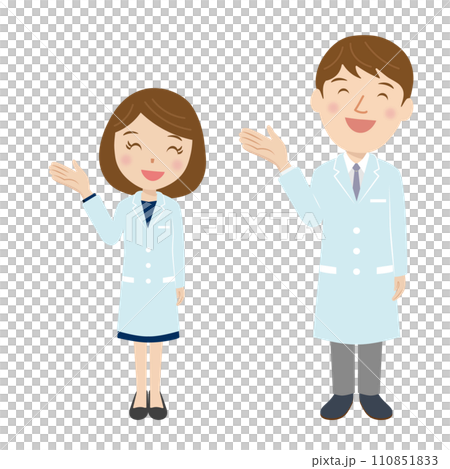 Illustration of a pharmacist giving guidance Illustration of a pharmacist giving guidance 110851833