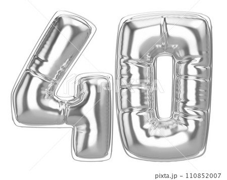 balloon silver metal number 3d render balloon silver metal number 3d render 110852007