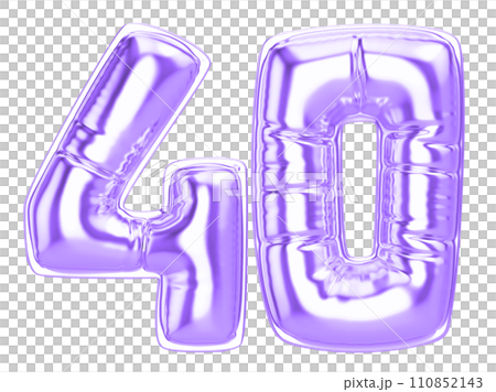 balloon metal number 3d render 110852143