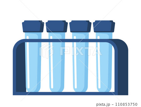 Test Tubes. Lab equipment. Laboratory Experiment symbol. Flask chemistry beaker with chemical. Lab flask. Chemical reaction concept. Vector illustration. 110853750