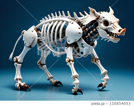 イラスト素材:ロボット猪(スケルトン) イラスト素材:ロボット猪(スケルトン) 110854053