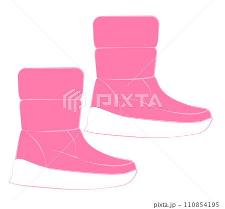 Pink sports boots, glamorous shoes on a white background. Vector illustration. Pink sports boots, glamorous shoes on a white background. Vector illustration. 110854195