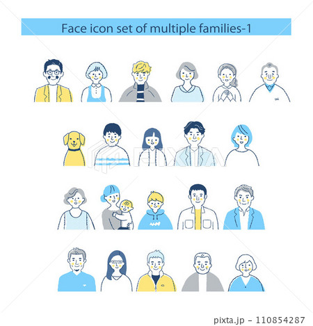 さまざまな家族　アイコンセット　上半身　1 110854287