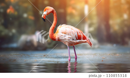 Wild flamingo - Stock Illustration [110855318] - PIXTA
