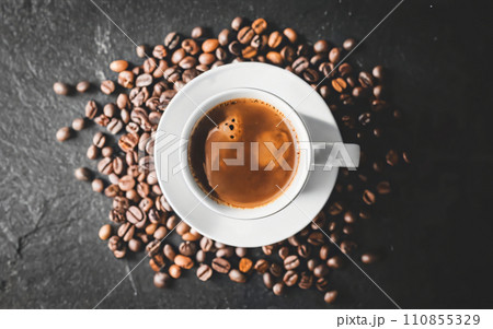 AI-generated content. Espresso Elegance: A Top View Coffee Delight 110855329