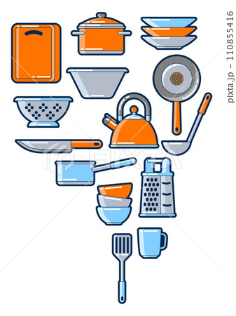 Background with kitchen utensils. Cooking tools for restaurant. Background with kitchen utensils. Cooking tools for restaurant. 110855416