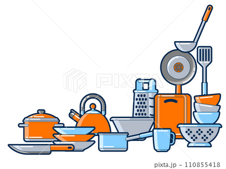 Background with kitchen utensils. Cooking tools for restaurant. 110855418