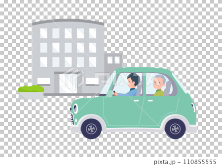 Senior man being picked up by car Senior man being picked up by car 110855555