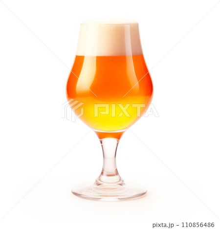 Beer in a stout glass on a white background. Mugs with drink like Ipa, Pale Ale, Pilsner, Porter or Stout 110856486