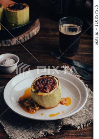 Courgette Stuffed with Ground Beef 110857535