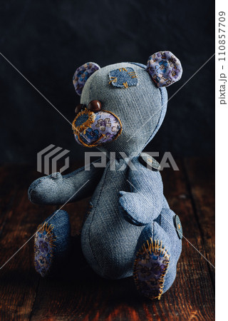 Blue Handmade Stuffed Bear Toy Blue Handmade Stuffed Bear Toy 110857709