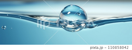 A large drop of water falls in the water A large drop of water falls in the water 110858042