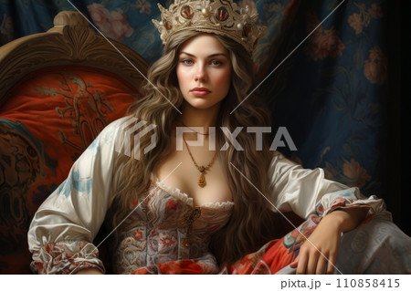 A beautiful girl wearing the crown of a winning beauty queen 110858415