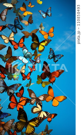 Flying colorful butterflies 110858493