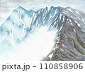 南アルプス　白峰三山テント縦走　間ノ岳から濃鳥岳を望む 110858906