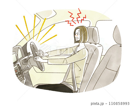 車の運転中イライラしている女性 110858993