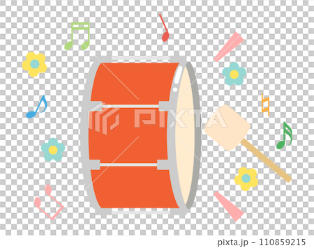 插圖靈感來自大鼓,帶有音符的版本 插圖靈感來自大鼓,帶有音符的版本 110859215