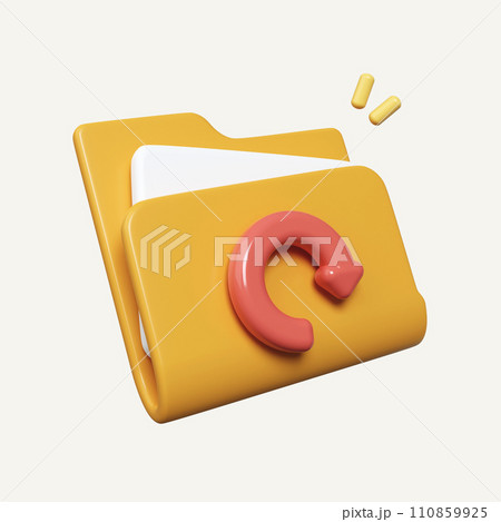 3d file refresh. file reloading and refreshing data icon. icon isolated on white background. 3d rendering illustration. Clipping path. 110859925