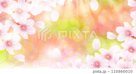 桜　春　花びら　背景	 110860010