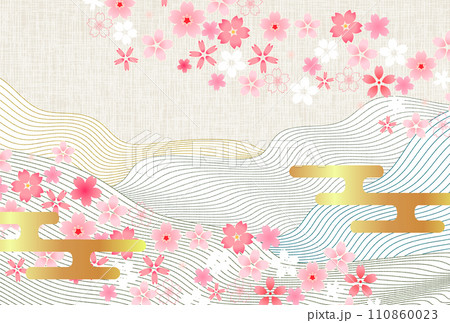 桜　和柄　春　背景	 110860023
