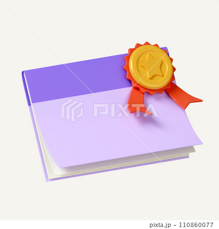 3d bank account book quality guarantee. financial online champion award. business invoice bill. icon isolated on white background. 3d rendering illustration. Clipping path. 3d bank account book quality guarantee. financial online champion award. business invoice bill. icon isolated on white background. 3d rendering illustration. Clipping path. 110860077