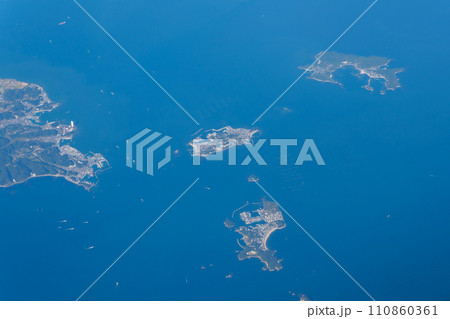 日間賀島　佐久島　篠島　空撮 110860361